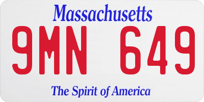MA license plate 9MN649