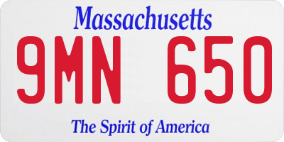 MA license plate 9MN650