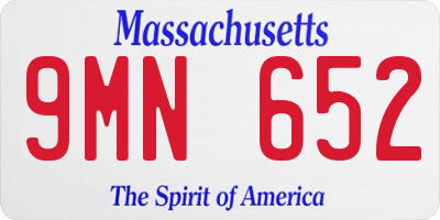 MA license plate 9MN652