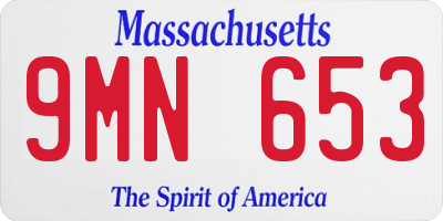 MA license plate 9MN653