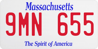 MA license plate 9MN655