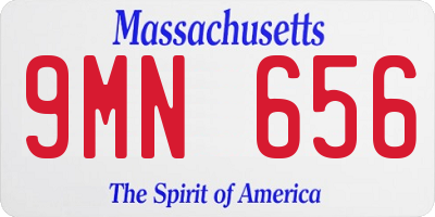 MA license plate 9MN656