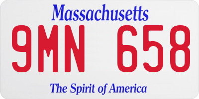 MA license plate 9MN658