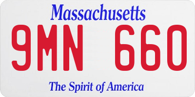 MA license plate 9MN660