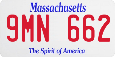 MA license plate 9MN662
