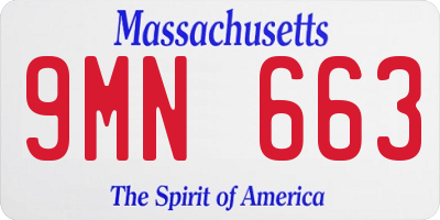 MA license plate 9MN663