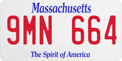 MA license plate 9MN664