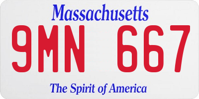 MA license plate 9MN667