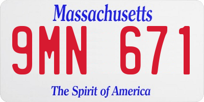 MA license plate 9MN671
