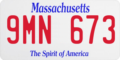 MA license plate 9MN673