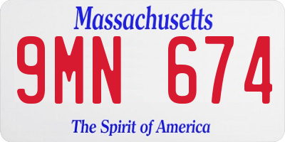 MA license plate 9MN674