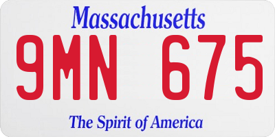 MA license plate 9MN675