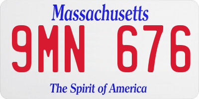 MA license plate 9MN676