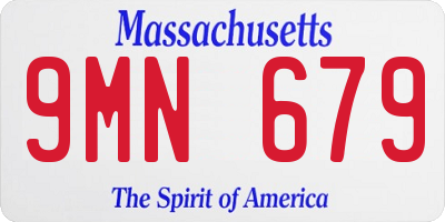MA license plate 9MN679