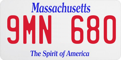 MA license plate 9MN680