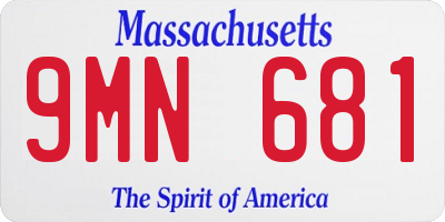 MA license plate 9MN681