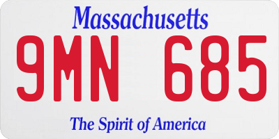 MA license plate 9MN685