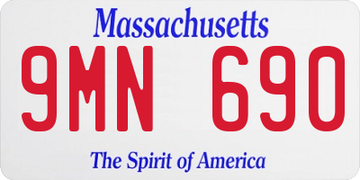 MA license plate 9MN690
