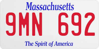 MA license plate 9MN692