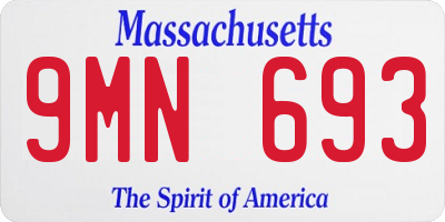 MA license plate 9MN693