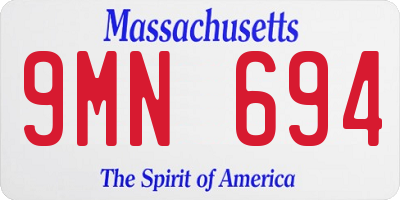 MA license plate 9MN694