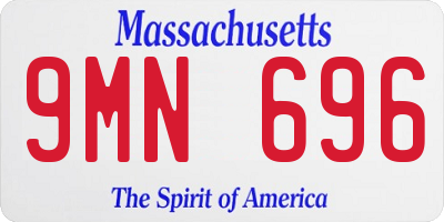 MA license plate 9MN696