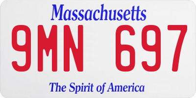 MA license plate 9MN697