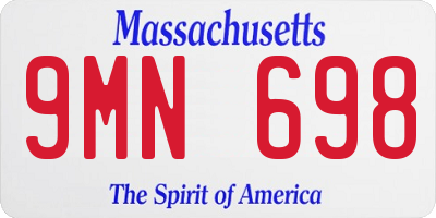 MA license plate 9MN698