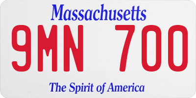 MA license plate 9MN700