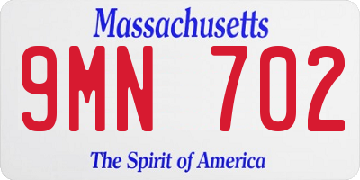 MA license plate 9MN702