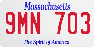 MA license plate 9MN703