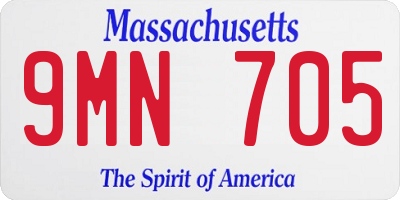 MA license plate 9MN705