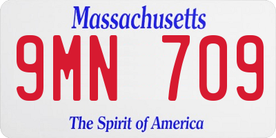 MA license plate 9MN709