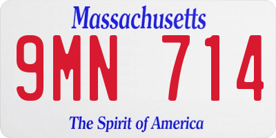 MA license plate 9MN714