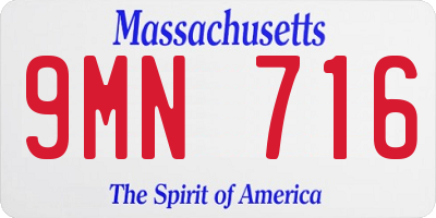 MA license plate 9MN716