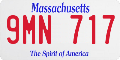 MA license plate 9MN717
