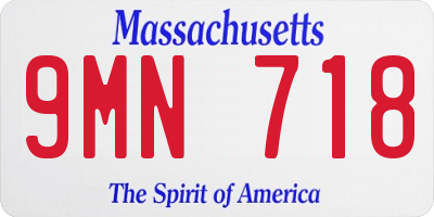 MA license plate 9MN718