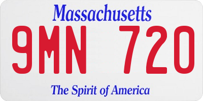 MA license plate 9MN720