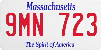 MA license plate 9MN723