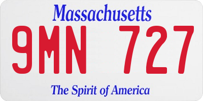 MA license plate 9MN727