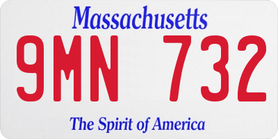 MA license plate 9MN732