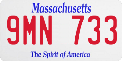MA license plate 9MN733