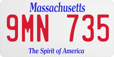 MA license plate 9MN735