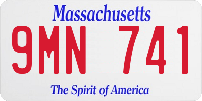 MA license plate 9MN741