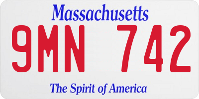MA license plate 9MN742