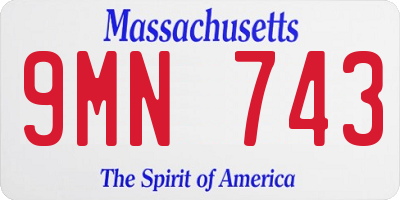 MA license plate 9MN743