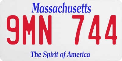 MA license plate 9MN744