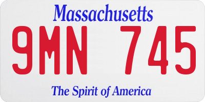 MA license plate 9MN745