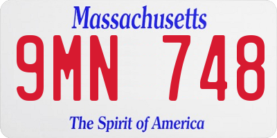 MA license plate 9MN748