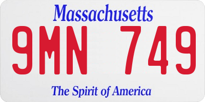 MA license plate 9MN749